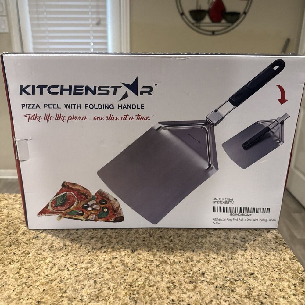 KitchenStar Stainless Steel Pizza Peel 12 inch with 10 inch Folding Handle
